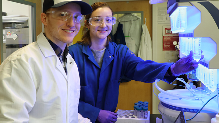 Marcus Deloney and Alena Casella (Panitch Lab)  photo by Marianne Hunter